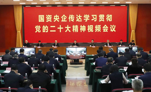 国资委党委召开国资央企传达学习贯彻党的二十大精神视频会议